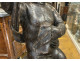 Large Baroque wooden sculpture of an angel, putto, and cherub, part of a 17th-century altarpiece