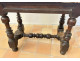 Small Louis XIII style office table in carved walnut with crimson marble top, 17th century