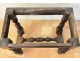 Small Louis XIII style office table in carved walnut with crimson marble top, 17th century
