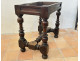 Small Louis XIII style office table in carved walnut with crimson marble top, 17th century
