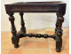Small Louis XIII style office table in carved walnut with crimson marble top, 17th century