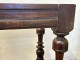 Small Louis XIII style office table in carved walnut with crimson marble top, 17th century