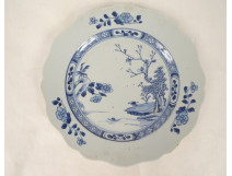 Chinese porcelain plate, East India Company, Kangxi tree landscape, 18th century