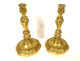 Pair of Louis XV gilt bronze candlesticks/torches with shell and foliage motifs, 18th century