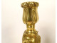 Pair of Louis XV gilt bronze candlesticks/torches with shell and foliage motifs, 18th century