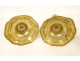 Pair of Louis XV gilt bronze candlesticks/torches with shell and foliage motifs, 18th century