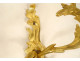 Pair of Regency 2-light gilt bronze wall sconces with crowned foliage motif, 18th century