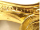 Pair of Regency 2-light gilt bronze wall sconces with crowned foliage motif, 18th century