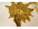 Pair of Regency 2-light gilt bronze wall sconces with crowned foliage motif, 18th century