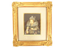 Watercolor portrait of Princess Eleanor of Mantua by Emile Bourquelot, 19th century