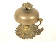 Counter bell, bronze service bell, bunches of grapes, vine, 19th century