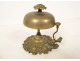 Counter bell, bronze service bell, bunches of grapes, vine, 19th century