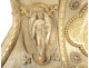 Thabor monstrance holder, bronze, silvered brass, Christ, angels, flowers, lilies, 19th century