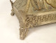 Thabor monstrance holder, bronze, silvered brass, Christ, angels, flowers, lilies, 19th century