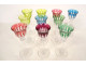 10 Saint-Louis cut crystal port liqueur glasses, Tommy model, 20th century color