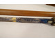 Sword cane with a Toledo-style damascened blade and horn pommel, wooden shaft, 19th century