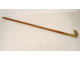 Sword cane with a Toledo-style damascened blade and horn pommel, wooden shaft, 19th century