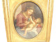 Oval painting of the Virgin and Child, Madonna, gilt frame, late 18th century