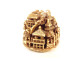 Carved ivory netsuke signed Kagetoshi miniature village temple Edo Japan 19th century