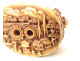 Carved ivory netsuke signed Kagetoshi miniature village temple Edo Japan 19th century