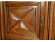 Louis XIII cabinet door, carved walnut and decorated with diamond points, seventeenth