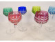 8 Saint-Louis Roemers Rhine crystal wine glasses, Traminer pattern, 20th century