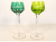 8 Saint-Louis Roemers Rhine crystal wine glasses, Traminer pattern, 20th century
