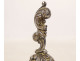 Solid silver table bell, Minerva, flowers and foliage, 155.49g, 19th century
