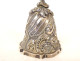 Solid silver table bell, Minerva, flowers and foliage, 155.49g, 19th century