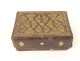 Small leather card case with gilt decoration and floral motif, 18th century