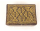 Small leather card case with gilt decoration and floral motif, 18th century