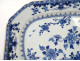 Octagonal porcelain dish, white and blue Chinese landscape with flowers, Qianlong period, 18th century