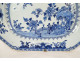Octagonal porcelain dish, white and blue Chinese landscape with flowers, Qianlong period, 18th century