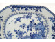 Octagonal porcelain dish, white and blue Chinese landscape with flowers, Qianlong period, 18th century