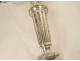Pair of Louis XVI three-light candelabra, silver-plated metal candlesticks with knots, 18th century