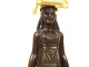 Pair of bronze candlesticks depicting female caryatids, Egyptian style, marble, 19th century
