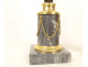Pair of bronze candlesticks depicting female caryatids, Egyptian style, marble, 19th century