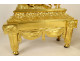 Pair of Louis XVI gilt bronze andirons with draped acanthus ram children, 18th century