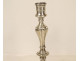 Pair of Regency style silver-plated metal candlesticks, early 20th century