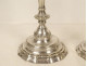 Pair of Regency style silver-plated metal candlesticks, early 20th century