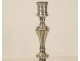 Pair of Regency style silver-plated metal candlesticks, early 20th century