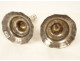 Pair of Regency style silver-plated metal candlesticks, early 20th century