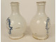 Pair of Nevers earthenware pharmacy jars and bottles, monochrome lemon balm and betony, 18th century