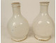 Pair of Nevers earthenware pharmacy jars and bottles, monochrome lemon balm and betony, 18th century