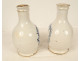 Pair of Nevers earthenware pharmacy jars and bottles, monochrome lemon balm and betony, 18th century