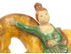 Equestrian ridge tile, glazed earthenware, Sancai horseman, China, Ming dynasty