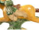 Equestrian ridge tile, glazed earthenware, Sancai horseman, China, Ming dynasty
