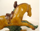 Equestrian ridge tile, glazed earthenware, Sancai horseman, China, Ming dynasty