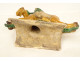 Equestrian ridge tile, glazed earthenware, Sancai horseman, China, Ming dynasty