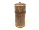 Cylindrical travel case for perfume, gilded leather, iron, 18th century